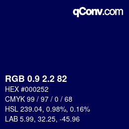 カラーコード: RGB 0.9 2.2 82 | qconv.com