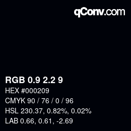 カラーコード: RGB 0.9 2.2 9 | qconv.com