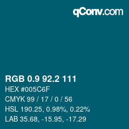 カラーコード: RGB 0.9 92.2 111 | qconv.com
