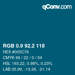 カラーコード: RGB 0.9 92.2 118 | qconv.com