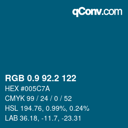 Farbcode: RGB 0.9 92.2 122 | qconv.com