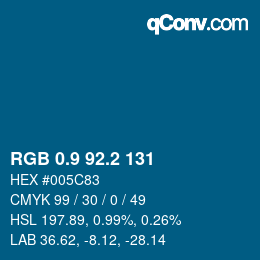 Farbcode: RGB 0.9 92.2 131 | qconv.com
