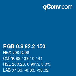 Farbcode: RGB 0.9 92.2 150 | qconv.com