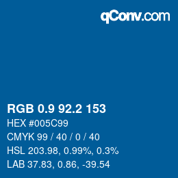 Farbcode: RGB 0.9 92.2 153 | qconv.com