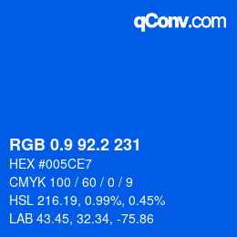 Color code: RGB 0.9 92.2 231 | qconv.com