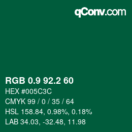 カラーコード: RGB 0.9 92.2 60 | qconv.com
