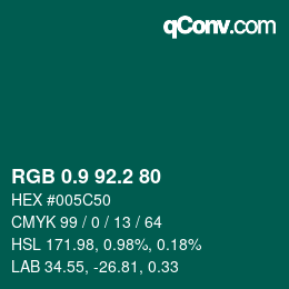 カラーコード: RGB 0.9 92.2 80 | qconv.com