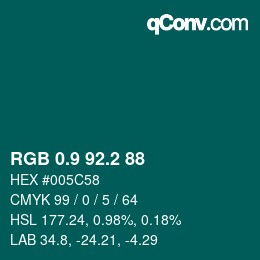 カラーコード: RGB 0.9 92.2 88 | qconv.com