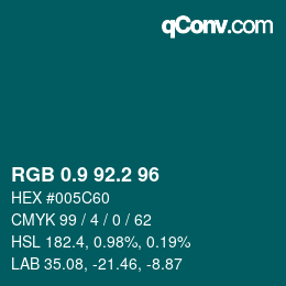 カラーコード: RGB 0.9 92.2 96 | qconv.com