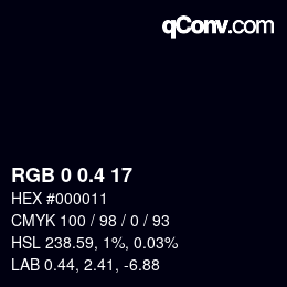 カラーコード: RGB 0 0.4 17 | qconv.com