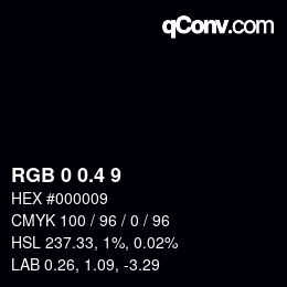 カラーコード: RGB 0 0.4 9 | qconv.com