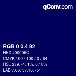 カラーコード: RGB 0 0.4 92 | qconv.com