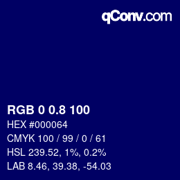 Color code: RGB 0 0.8 100 | qconv.com