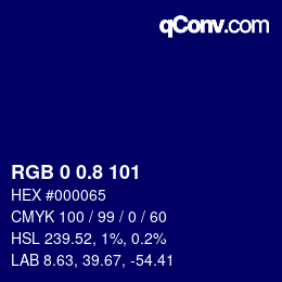 Color code: RGB 0 0.8 101 | qconv.com