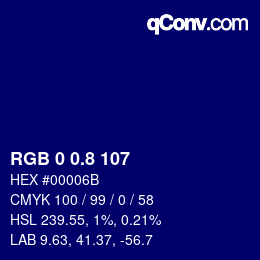 カラーコード: RGB 0 0.8 107 | qconv.com