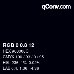 Color code: RGB 0 0.8 12 | qconv.com