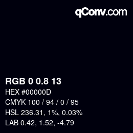Color code: RGB 0 0.8 13 | qconv.com
