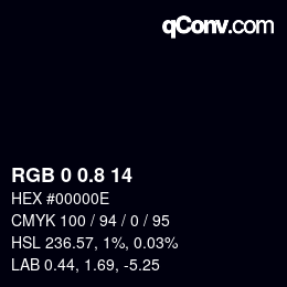 Farbcode: RGB 0 0.8 14 | qconv.com