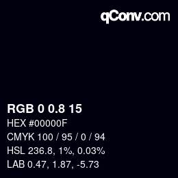 Color code: RGB 0 0.8 15 | qconv.com