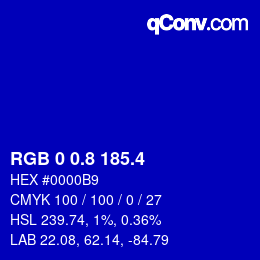 カラーコード: RGB 0 0.8 185.4 | qconv.com