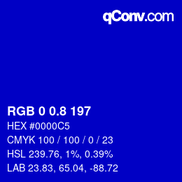 カラーコード: RGB 0 0.8 197 | qconv.com