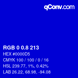 カラーコード: RGB 0 0.8 213 | qconv.com