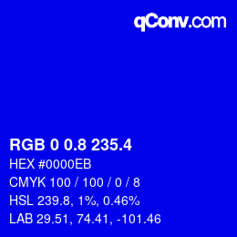 カラーコード: RGB 0 0.8 235.4 | qconv.com