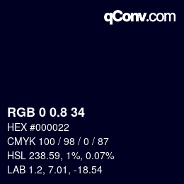 Farbcode: RGB 0 0.8 34 | qconv.com