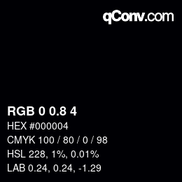 Color code: RGB 0 0.8 4 | qconv.com