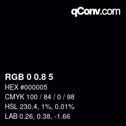 Color code: RGB 0 0.8 5 | qconv.com