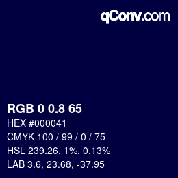 カラーコード: RGB 0 0.8 65 | qconv.com