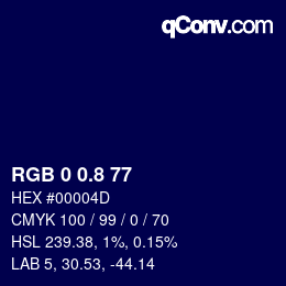 Color code: RGB 0 0.8 77 | qconv.com