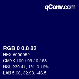 カラーコード: RGB 0 0.8 82 | qconv.com