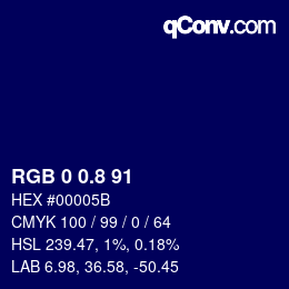 Color code: RGB 0 0.8 91 | qconv.com