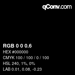 カラーコード: RGB 0 0 0.6 | qconv.com