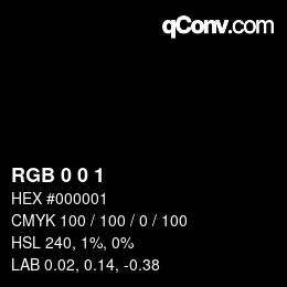 颜色代码: RGBA 0 0 1 1 | qconv.com