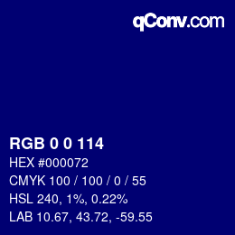 カラーコード: RGBA 0 0 114 1 | qconv.com