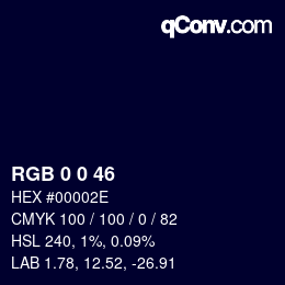 Code couleur: RGBA 0 0 46 1 | qconv.com