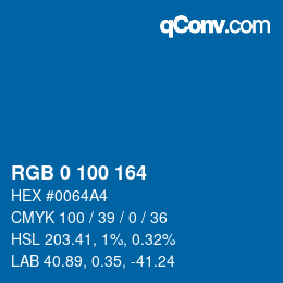 Color code: RGB 0 100 164 | qconv.com