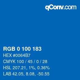 Color code: RGB 0 100 183 | qconv.com