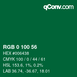 Color code: RGB 0 100 56 | qconv.com