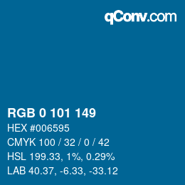 カラーコード: RGB 0 101 149 | qconv.com