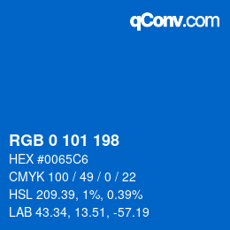 Color code: RGB 0 101 198 | qconv.com