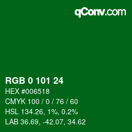 Color code: RGB 0 101 24 | qconv.com