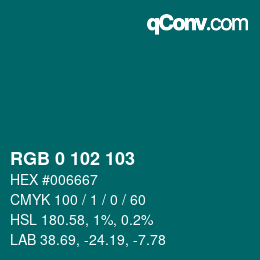 Color code: RGB 0 102 103 | qconv.com