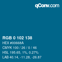 Farbcode: RGB 0 102 138 | qconv.com