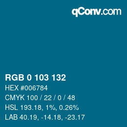 Farbcode: RGB 0 103 132 | qconv.com