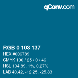 Farbcode: RGB 0 103 137 | qconv.com