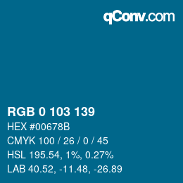 Color code: RGB 0 103 139 | qconv.com