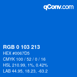 Color code: RGB 0 103 213 | qconv.com